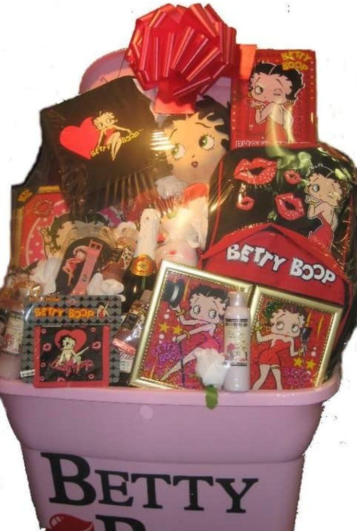 Betty Boop gift basket with plush, frames, and treats