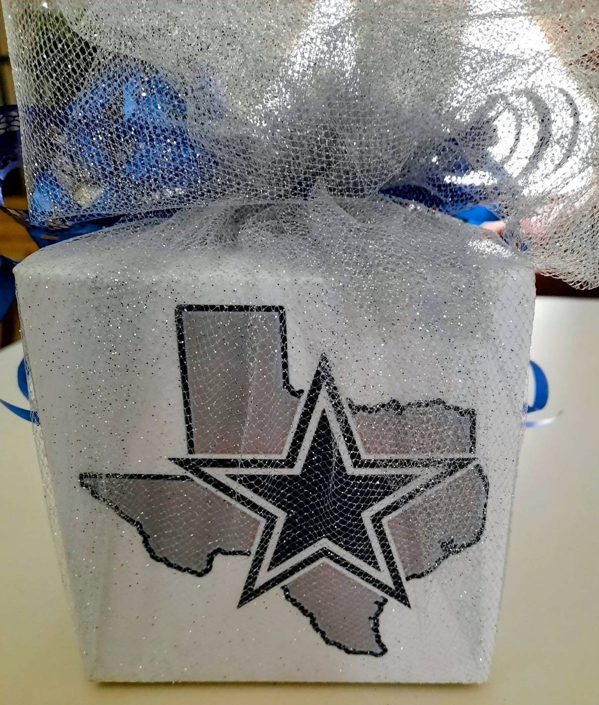 Dallas Cowboys Texas star blue and silver party favor box